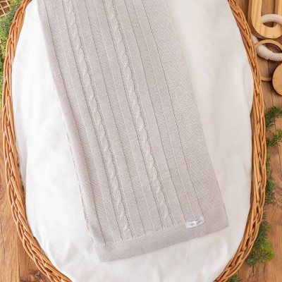 Manta de Linha Trança - Cinza